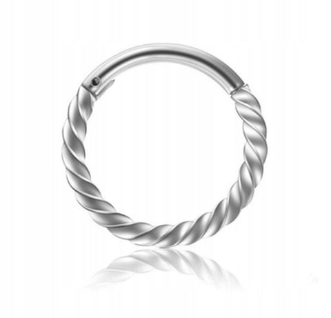 Kolczyk stal chirurgiczna kółko CLICKER srebrny 10mm twist TRAGUS HELIX 1 szt.