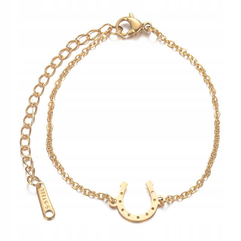 Gold surgical steel bracelet HORSESHOE 