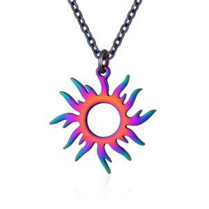 Naszyjnik stal chirurgiczna holo słońce helios