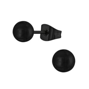 Kolczyki stal chirurgiczna czarne sztyfty kulki 8 mm