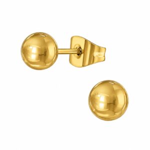 Kolczyki stal chirurgiczna złote sztyfty kulki 8 mm