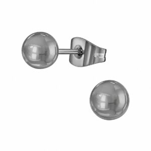 Kolczyki stal chirurgiczna srebrne sztyfty kulki 8 mm