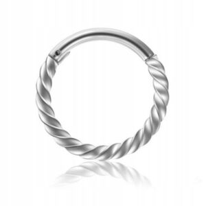 Kolczyk stal chirurgiczna kółko clicker srebrny 1.0/8mm twist tragus helix  1szt.