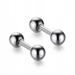 Kolczyki stal chirurgiczna labret TRAGUS HELIX srebrne KULKA
