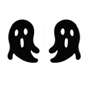 Kolczyki stal chirurgiczna czarne sztyfty z motywem Halloween duszków