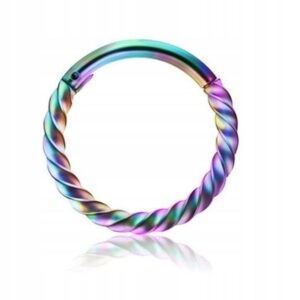 Kolczyk stal chirurgiczna kółko CLICKER holo 1.0/8mm twist TRAGUS HELIX 1 szt.