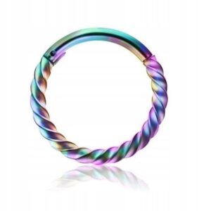 Kolczyk stal chirurgiczna kółko CLICKER holo 1.0/12mm twist TRAGUS HELIX 1 szt.