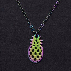 Naszyjnik stal chirurgiczna holo ANANAS