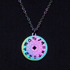 Naszyjnik stal chirurgiczna holo wielokolorowy ZNAKI ZODIAKU