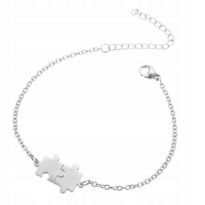 Bransoletka stal chirurgiczna srebrna puzzle